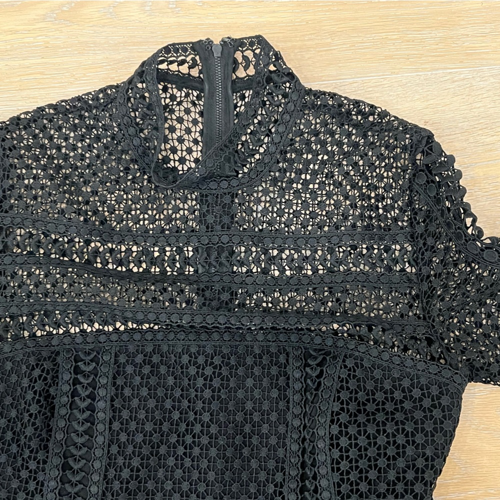 Self Portrait black lace dress